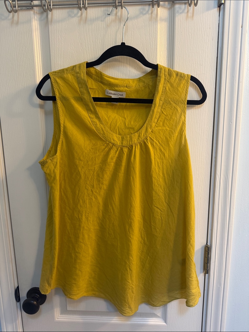 Coldwater Creek Mustard Yellow Scoop Neck Tank